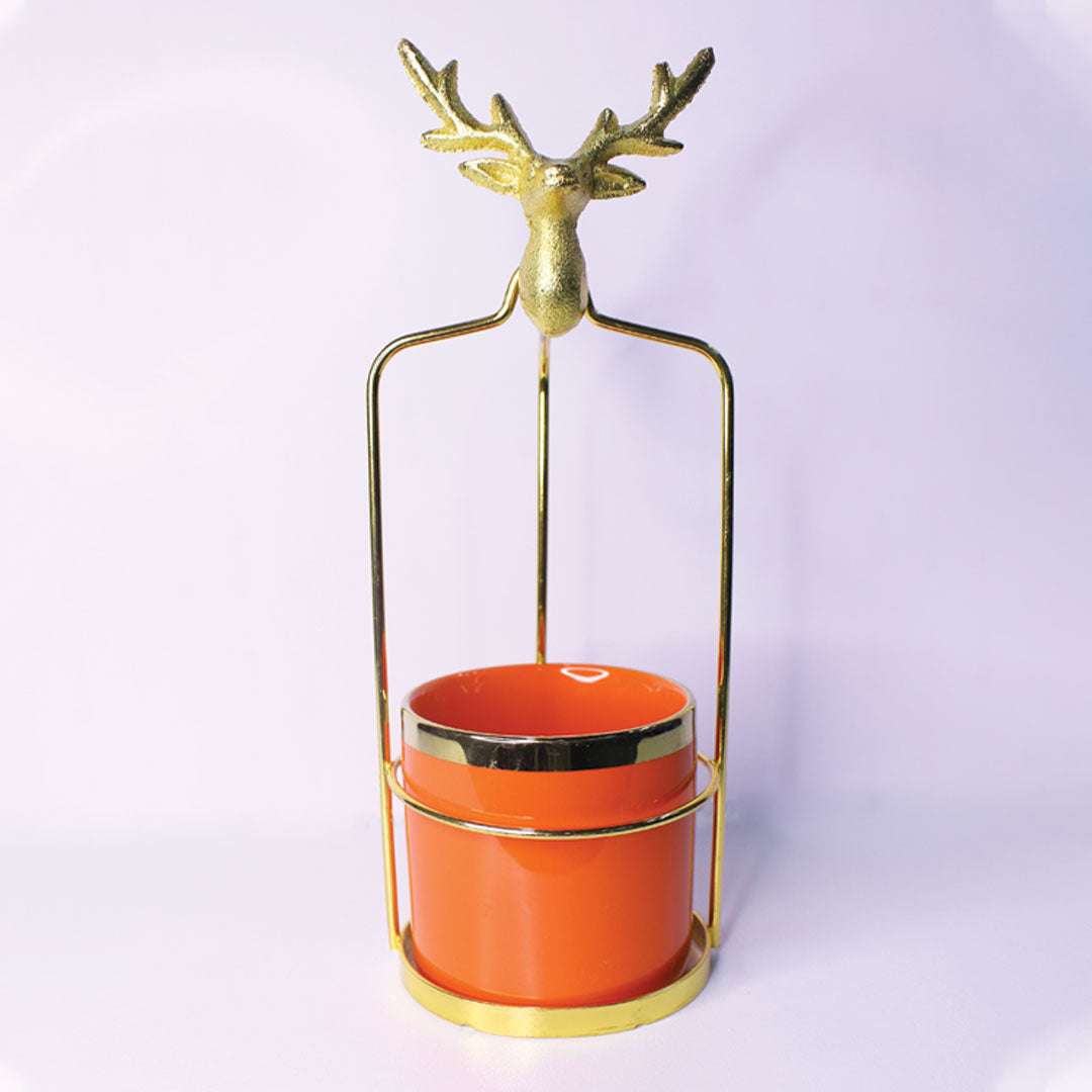 Stag Table Planter - Orange
