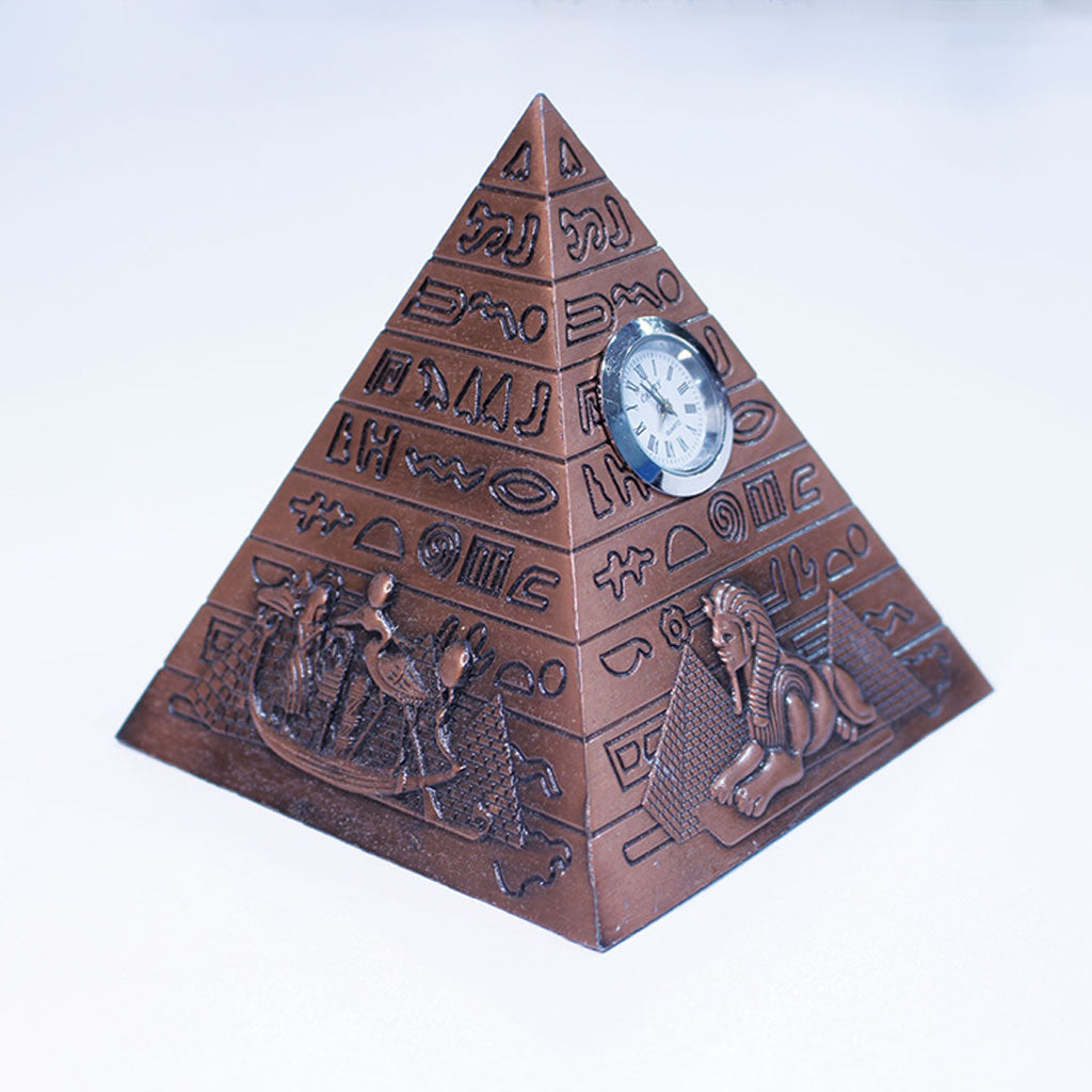 Giza Pyramid With Clock - Copper